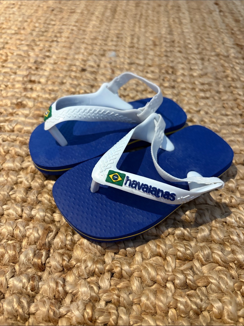 Havaianas Kids Royal Blue Flip Flops with White Straps